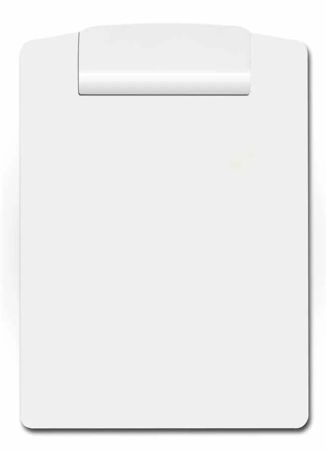Pro-Scriber Pencil-Clip Clipboard. Plastic clipboard with pencil clip and hanging hole for job site note-taking, view 2