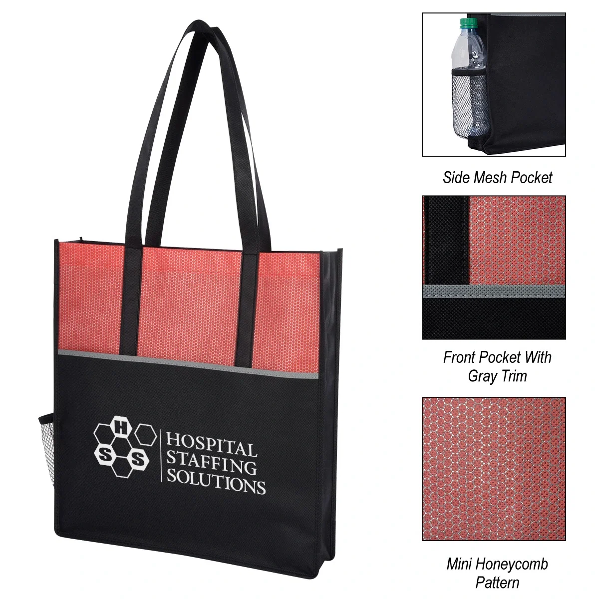 Sixteen inch height displayed with the bag upright