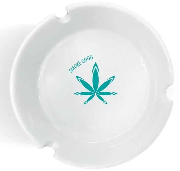 Custom White Glass Ashtrays — view 3