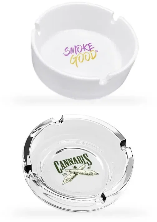 Custom White Glass Ashtrays — view 7