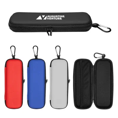 Carabiner hooked onto a belt loop for hands free carry