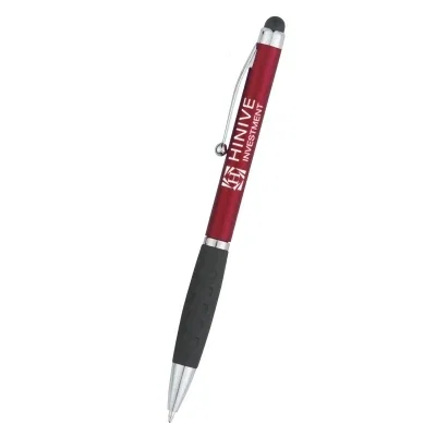Stylus pen with black grip and silver trim detail