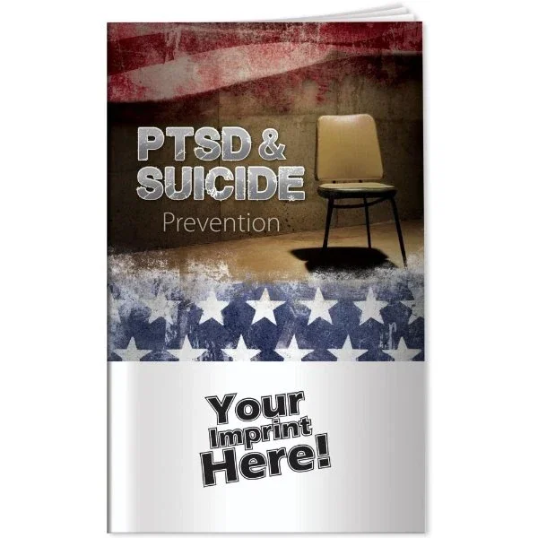 PTSD & Suicide Prevention Booklet cover, pocket guide to symptoms and signs for U.S. service members