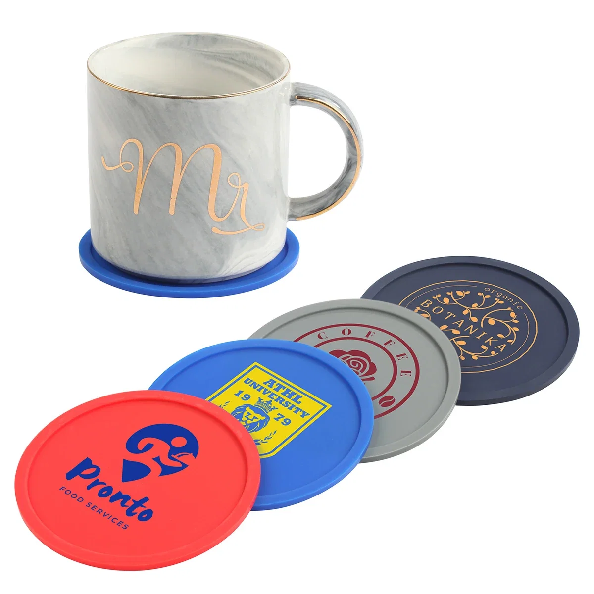 Custom Pub Silicone Coaster, front view of the branded drink coaster
