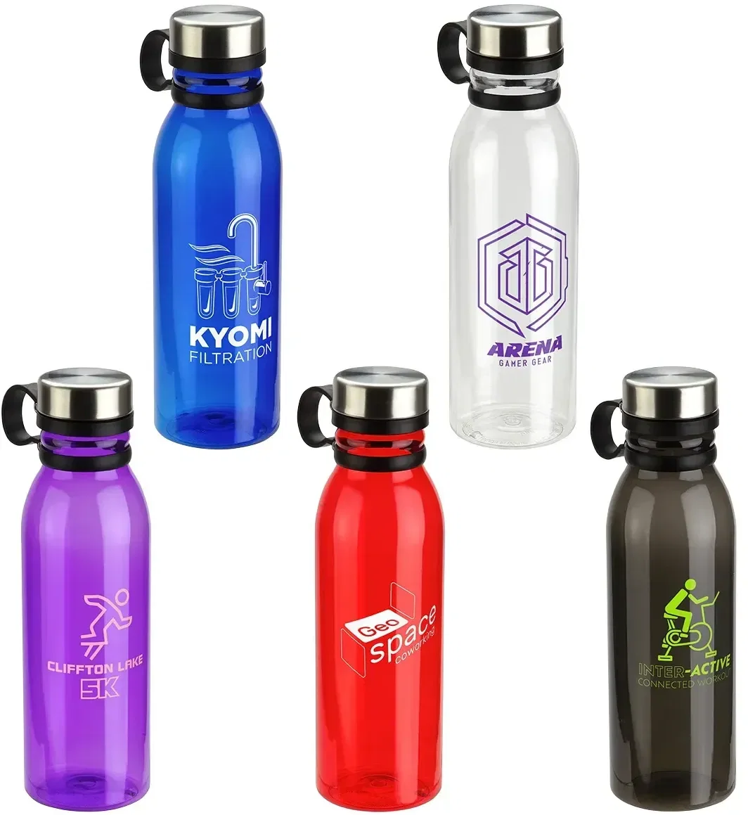 Puebla 26 oz recycled PET bottle, custom branded promotional sustainable water bottle, front view