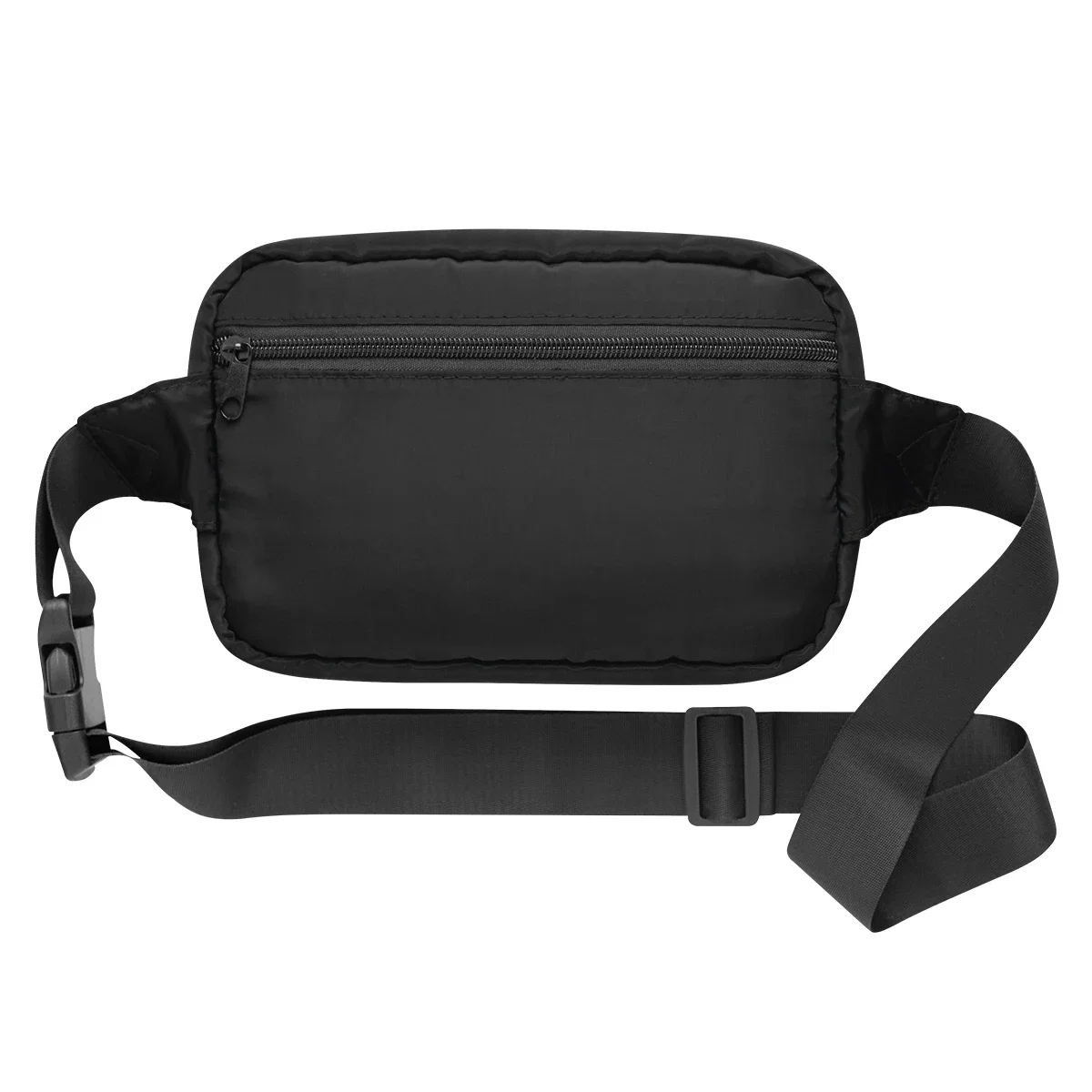 Angled three-quarter view showing the front and side of the belt bag
