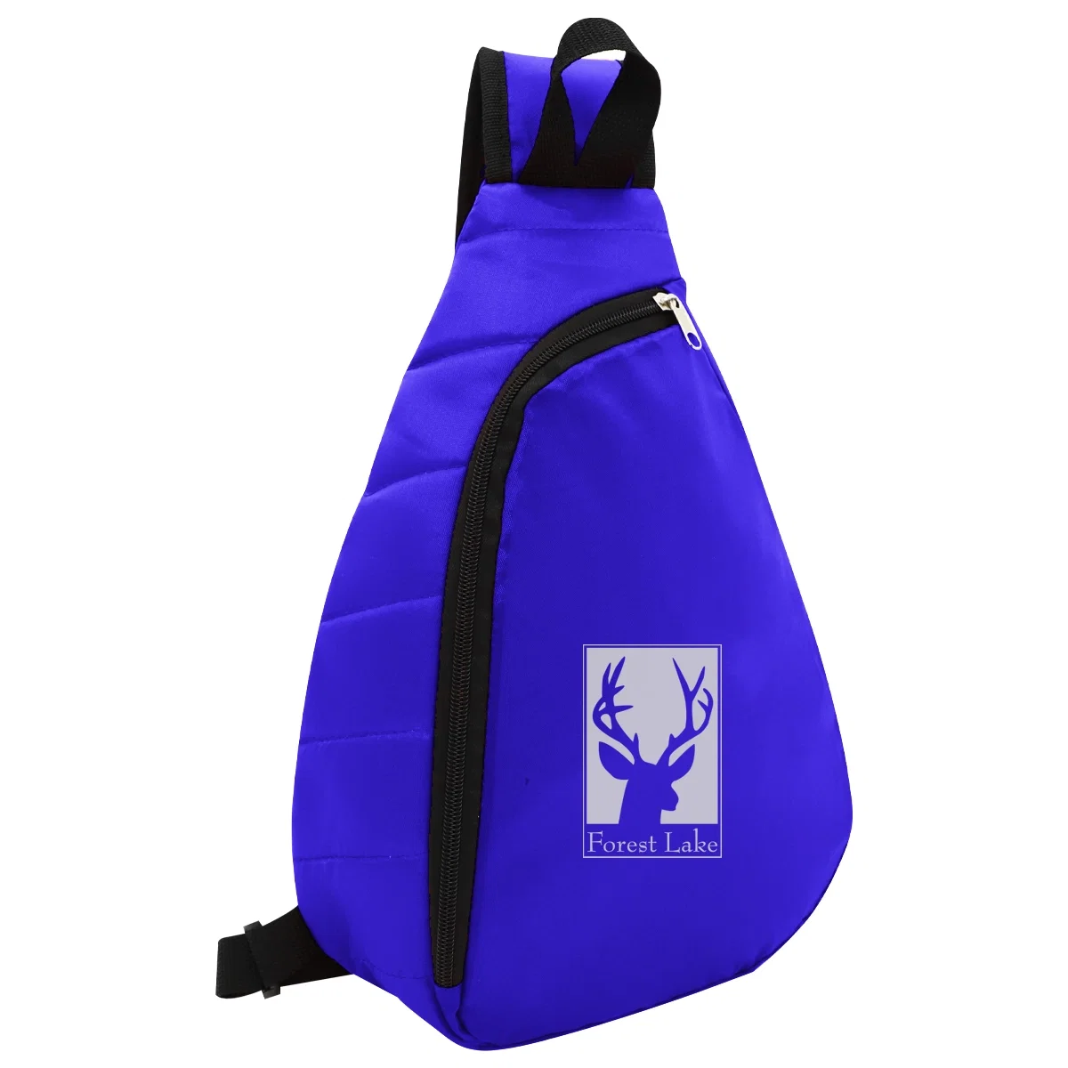 Puffy sling backpack with a single strap across the chest