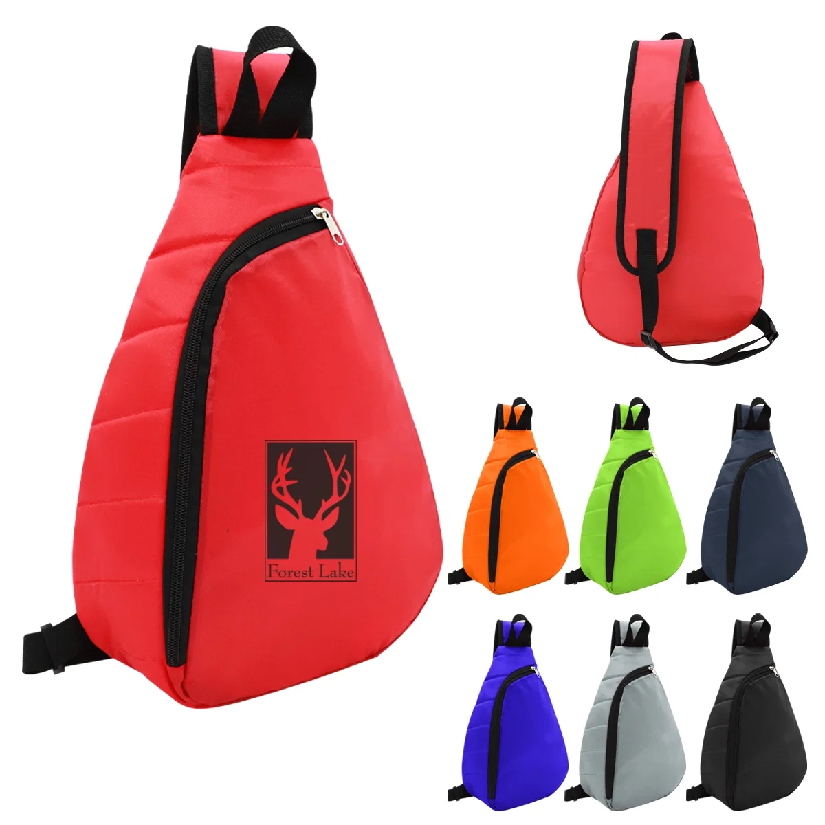 Sling backpack with one shoulder strap and a roomy interior