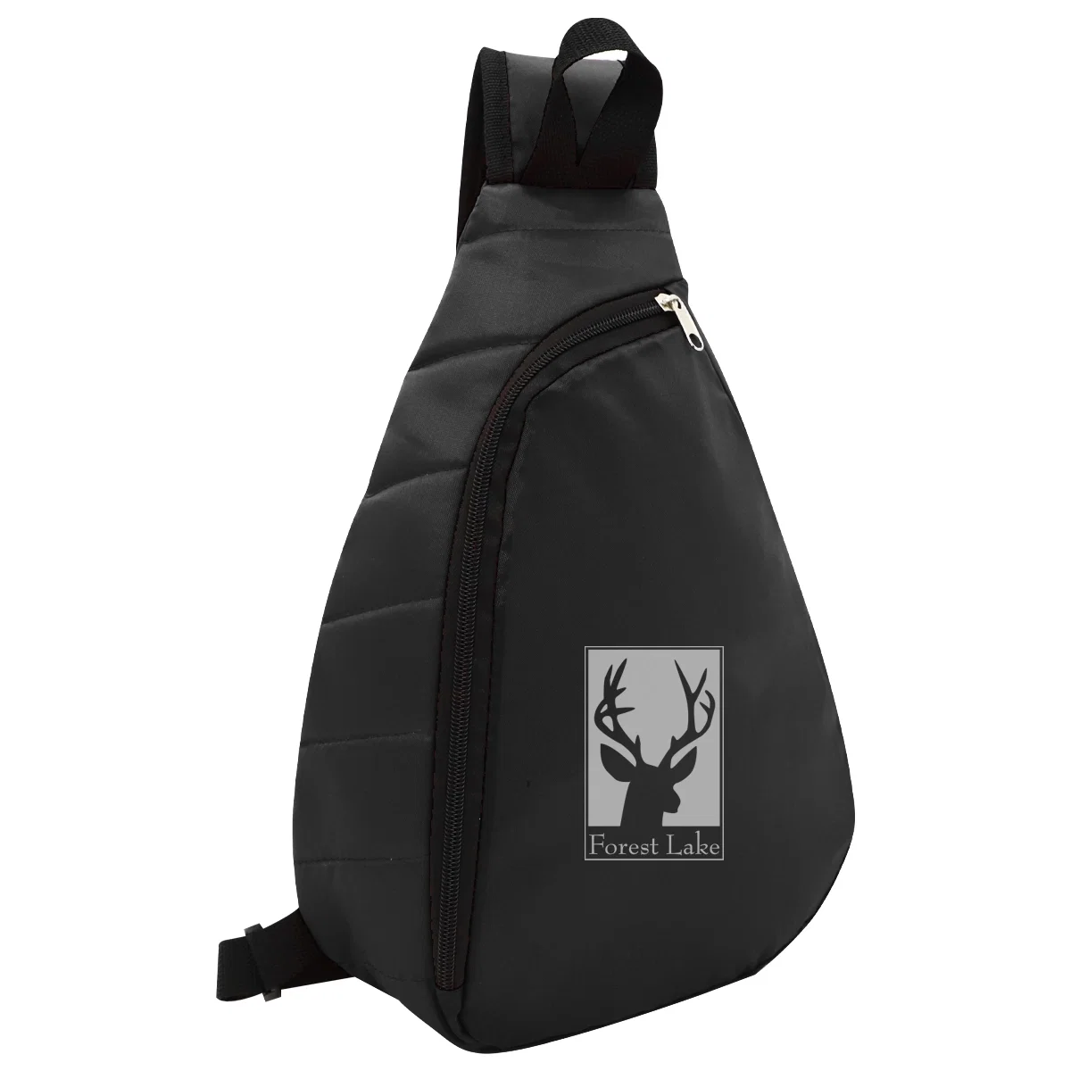 Padded body shapes the compact sling bag