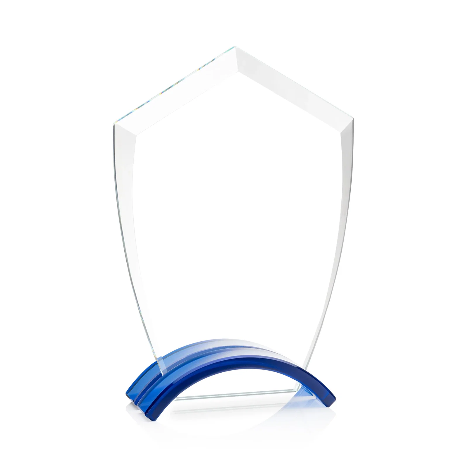 Promotional Starfire Crystal Shield Award on Ebony Arch Base, awards for employee recognition