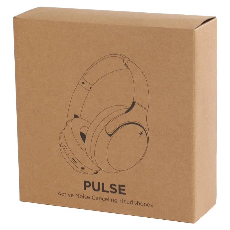 Retail packaging for the custom Pulse Active Noise Canceling Headphones