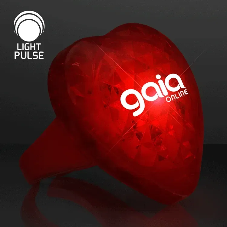 Pulsing Light Red Heart Ring — view 3