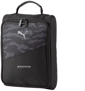Custom Puma Golf Shoe Bag (Polyester, Reflective Cat Logo, Black Camo, Metal Eyelets, Two Way Zip)