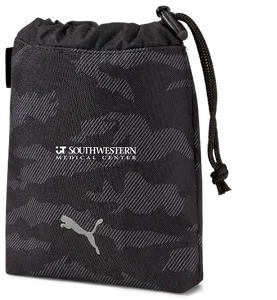 Custom Puma Golf Valuables Pouch – Reflective Cat Logo, Black Camo, Top Cinch Closure
