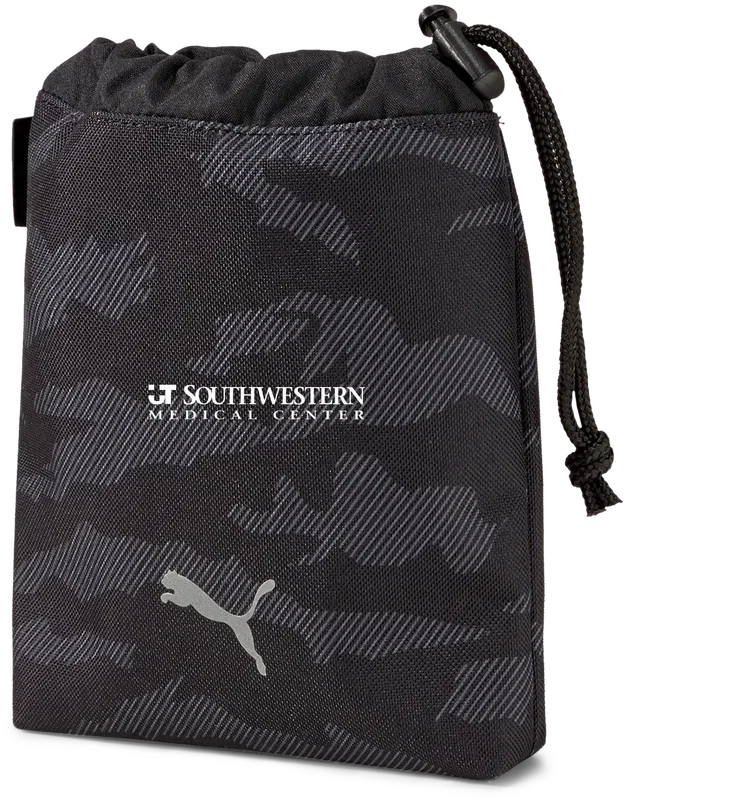 Custom Puma Golf Valuables Pouch – Reflective Cat Logo, Black Camo, Top Cinch Closure — view 2