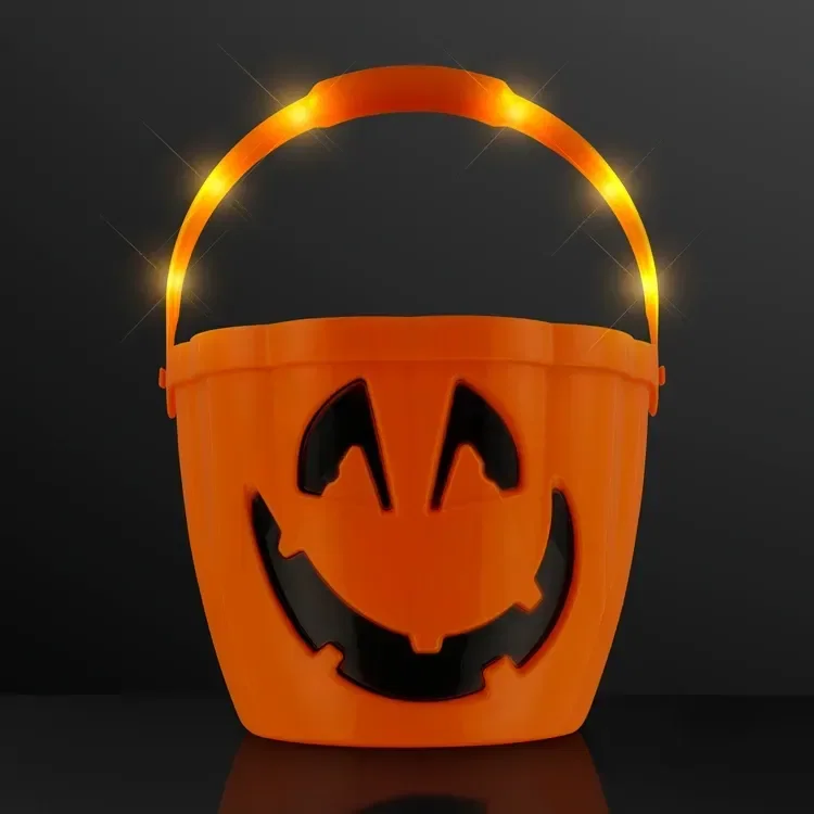 Pumpkin Light Handle Halloween Buckets — view 3