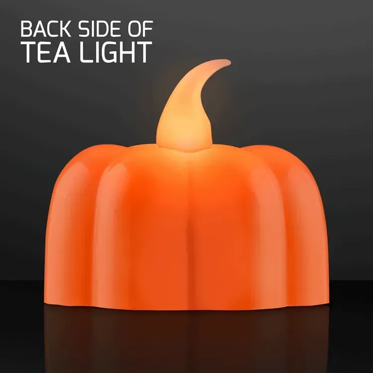 Pumpkin Lights LED Tea Light Candles 1.75" — view 2