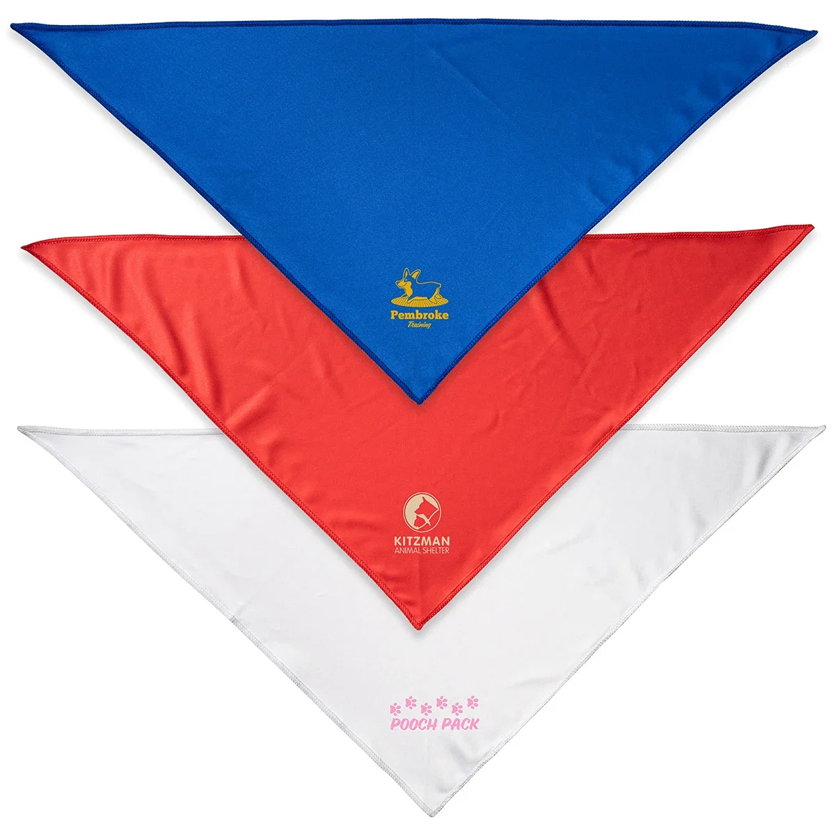 Pup-Pet tie-on dog bandana with custom logo, promotional pet giveaway
