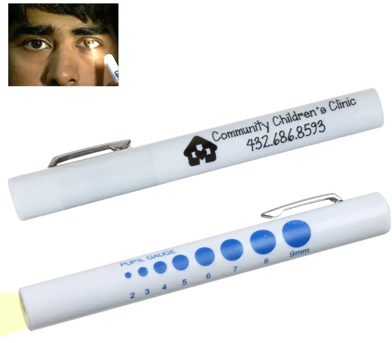 Pupil Gauge Penlight - White LED Light, Pupil Size Measurements (2-9mm)  — view 2