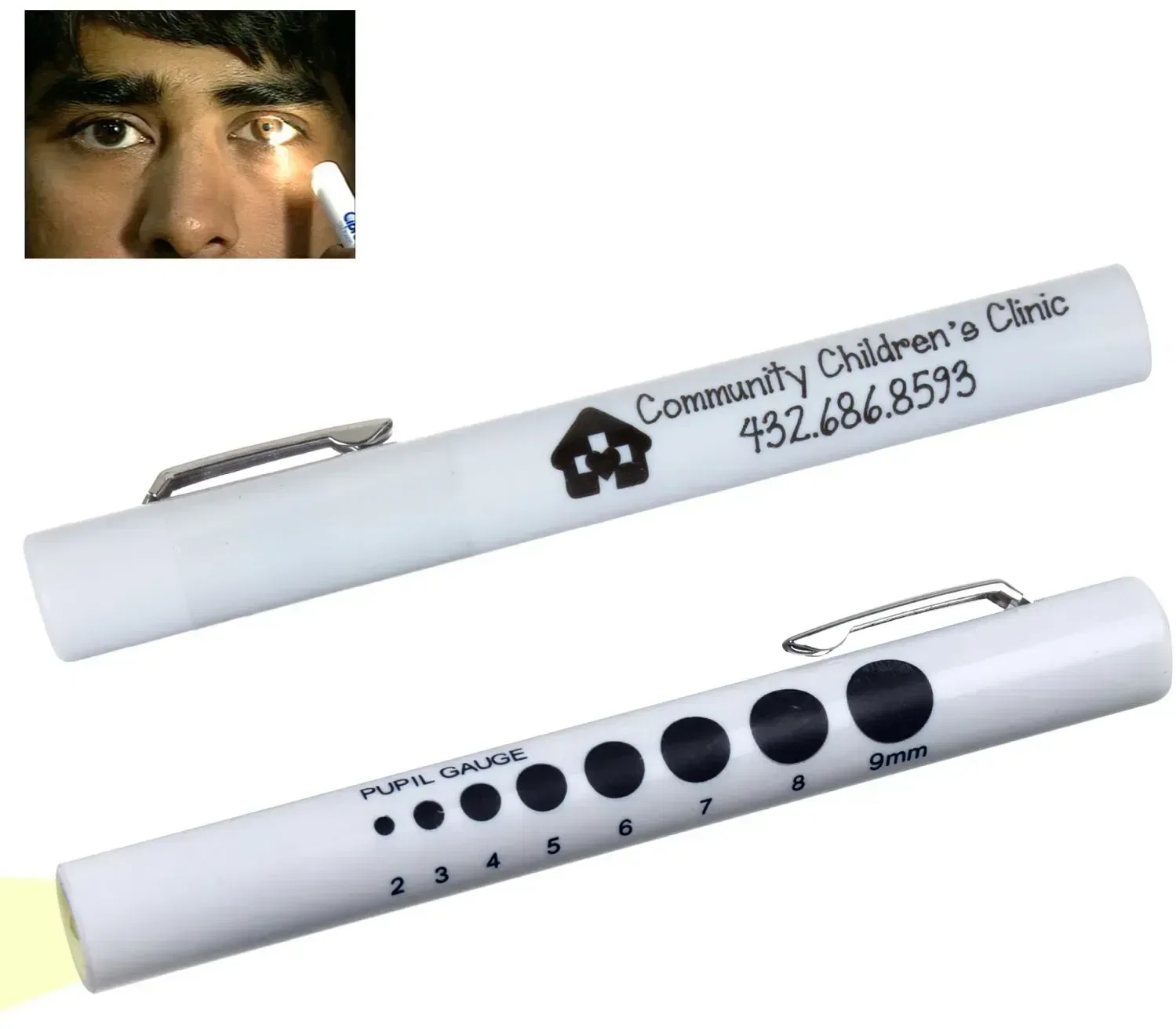 Pupil Gauge Penlight - White LED Light, Pupil Size Measurements (2-9mm)  — view 3