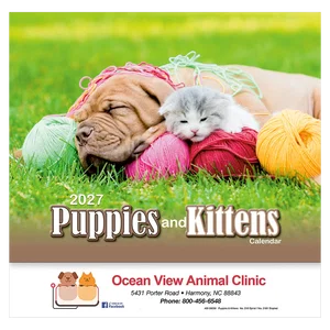 Puppies & Kittens Wall Calendar: 2025 Stapled