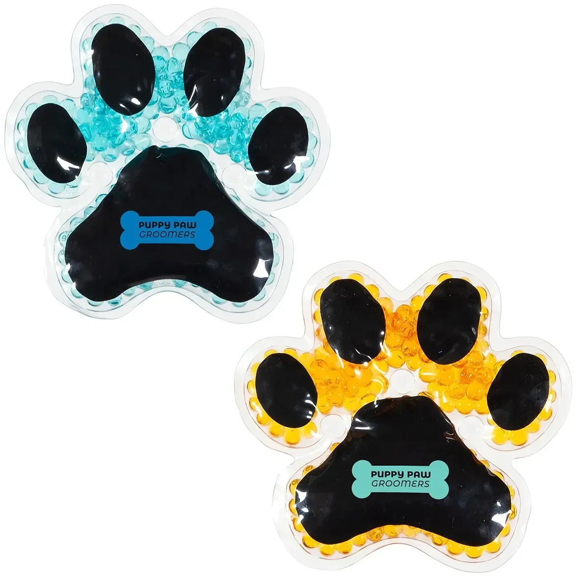 Puppy Paw Aqua Pearls Hot/Cold Pack, custom promotional paw-print therapy pack with logo