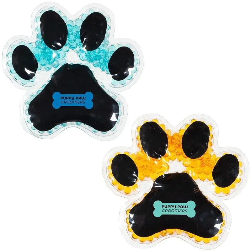 Puppy Paw Aqua Pearls Hot/Cold Pack, custom promotional paw-print therapy pack with logo