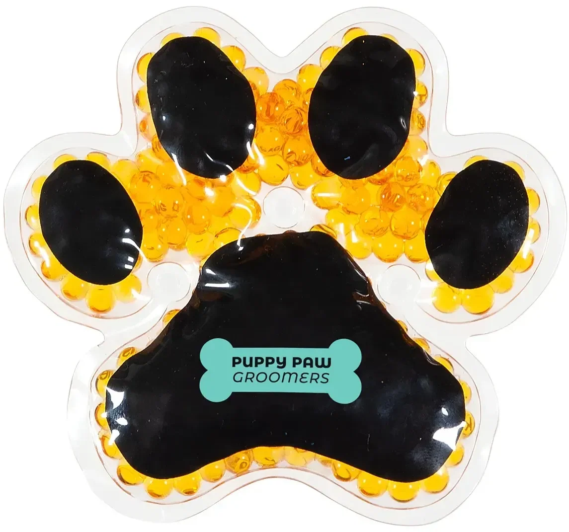 Custom Puppy Paw hot and cold pack close-up of imprint area