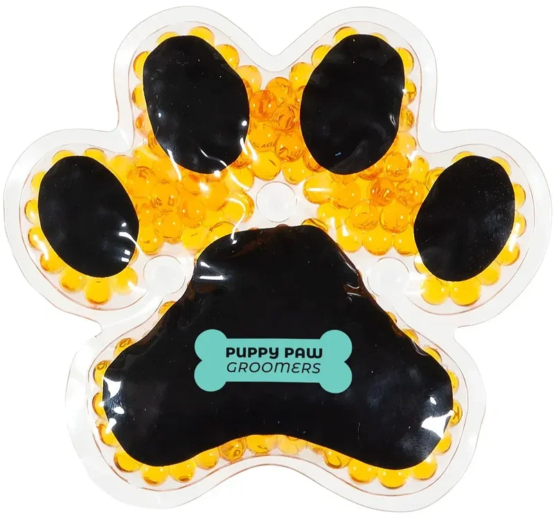 Custom Puppy Paw hot and cold pack close-up of imprint area
