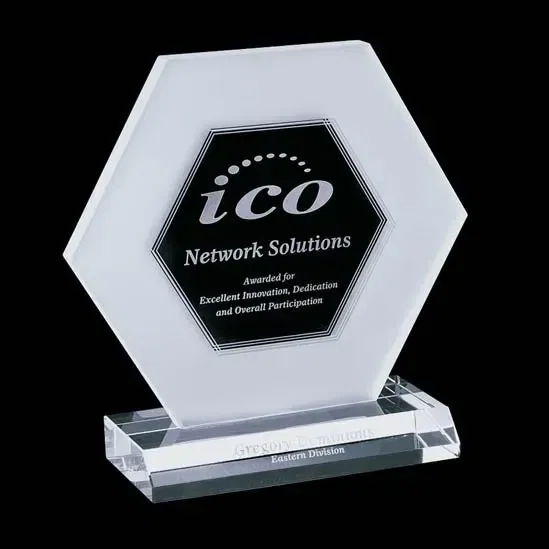 Customizable Crystal Hexagon Award for Business Achievements — view 2