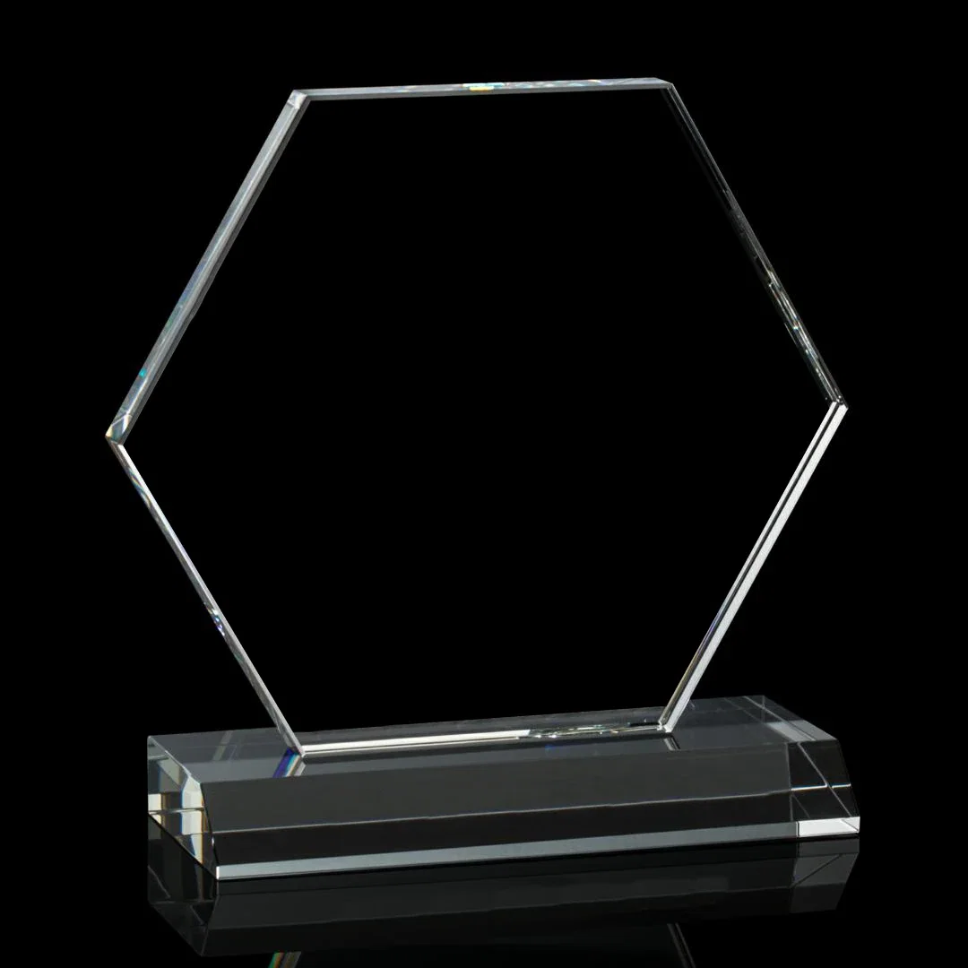 Customizable Crystal Hexagon Award for Business Achievements — view 3
