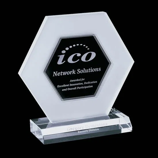 Customizable Crystal Hexagon Award for Business Achievements — view 5