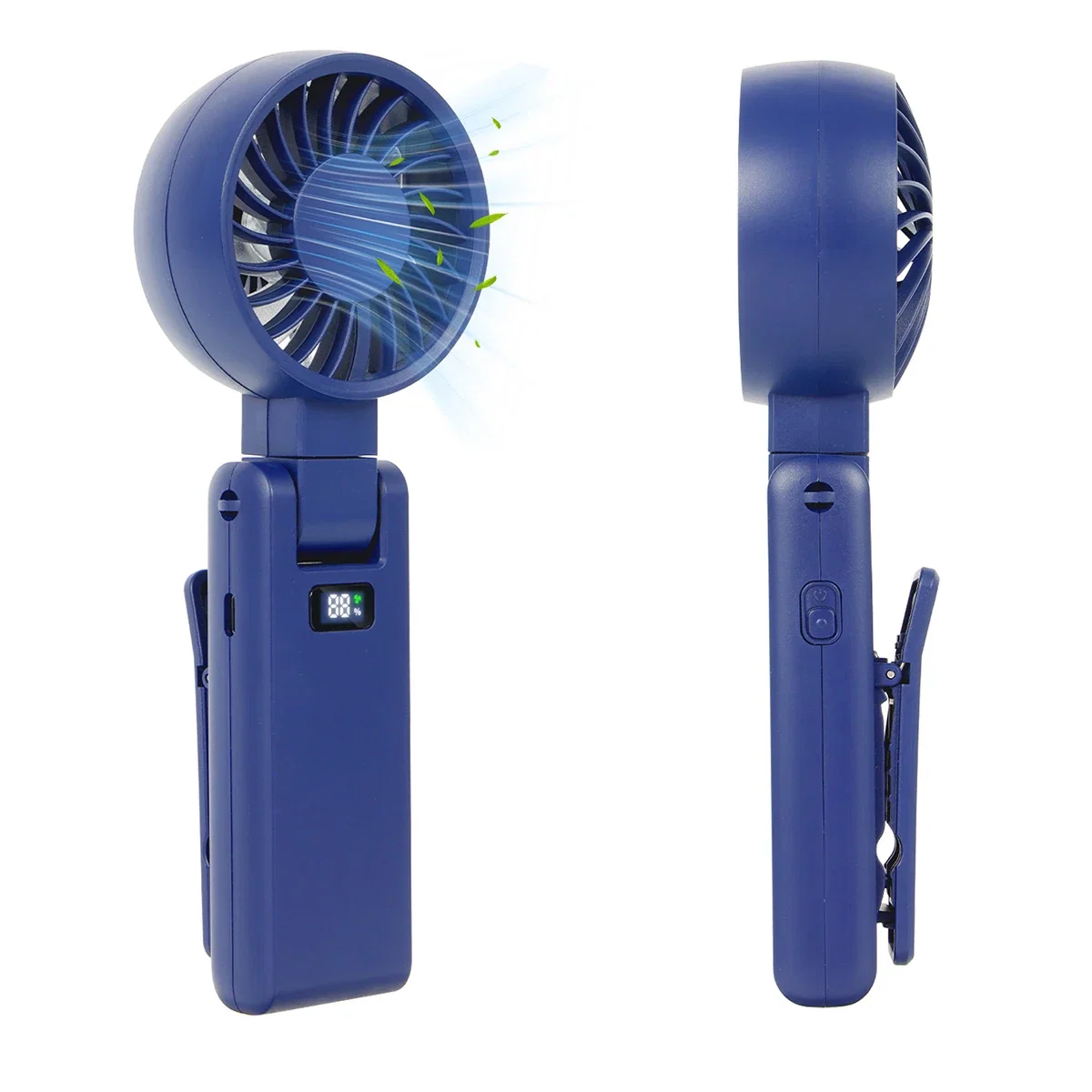 Side profile of the Purl Fan showing its rotatable head