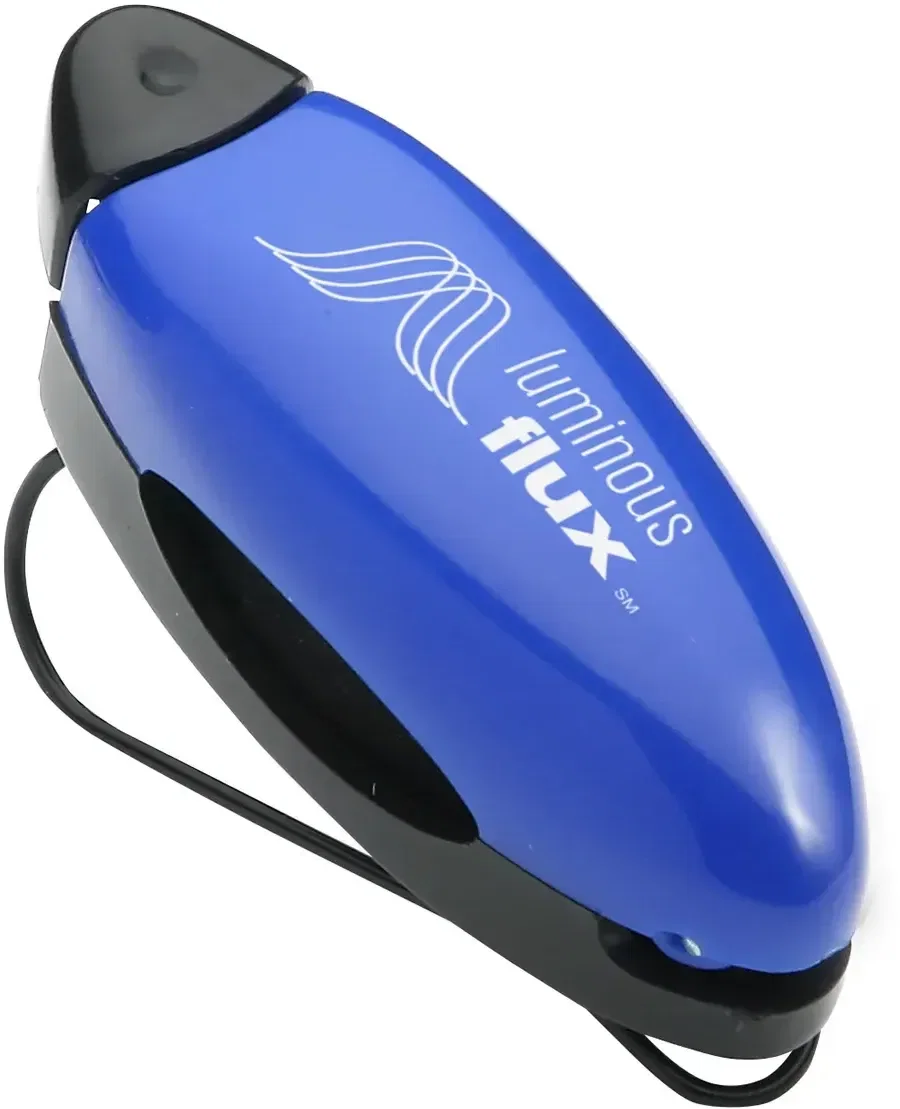 Promotional visor sunglasses clip close-up of push-button release
