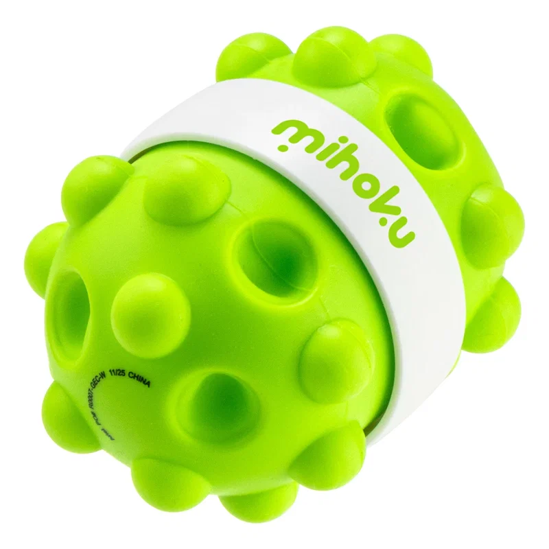 Push Pop and Spinner Ball shown in green, standalone product shot of the bubble poppers