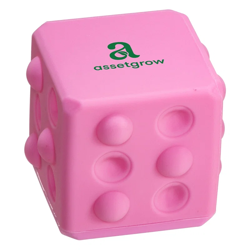 Back view of the Push Pop Cube's bubble poppers, shown in pink