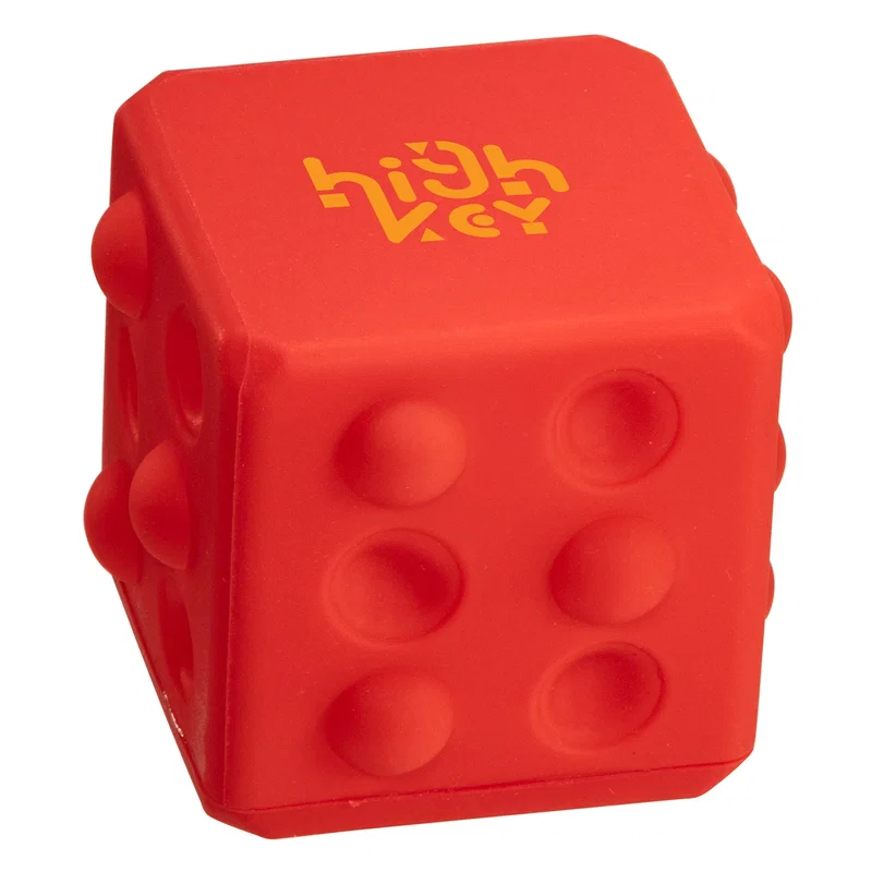Close-up of the custom imprint area on the Push Pop Cube