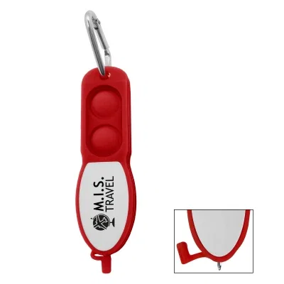 Carabiner clip that lets the writing tool hang from a bag