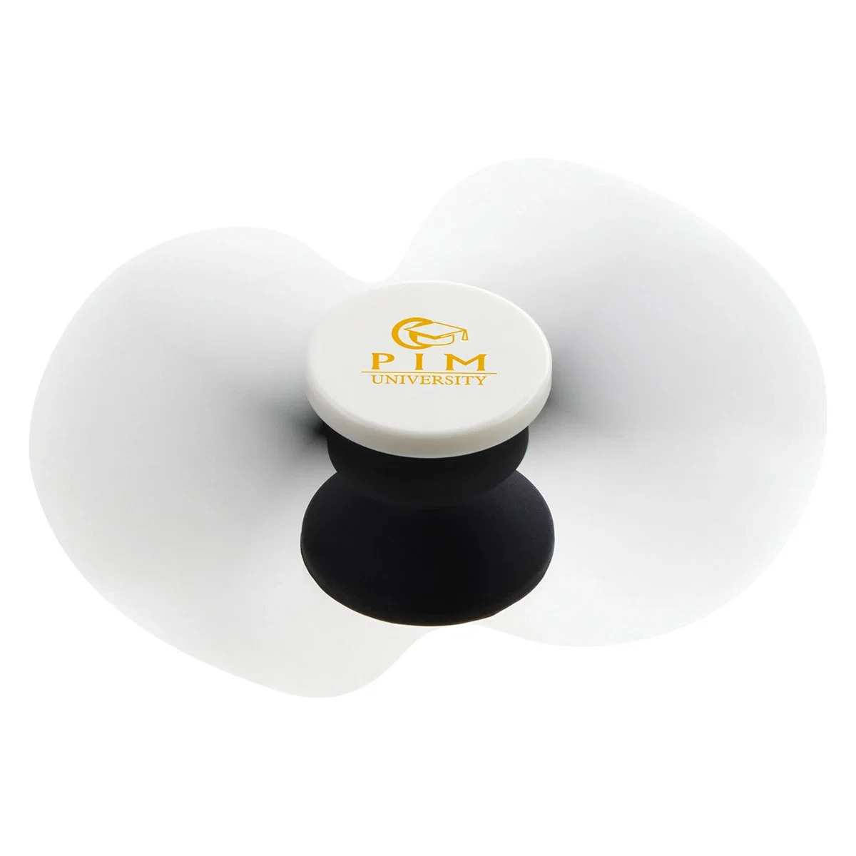 Branded Push Pop Propeller toy in use, propeller spinning mid-air