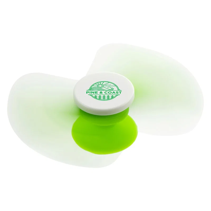 Close-up of the custom Push Pop Propeller's logo imprint area