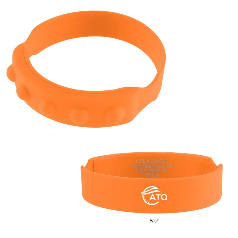Orange band held between two fingers