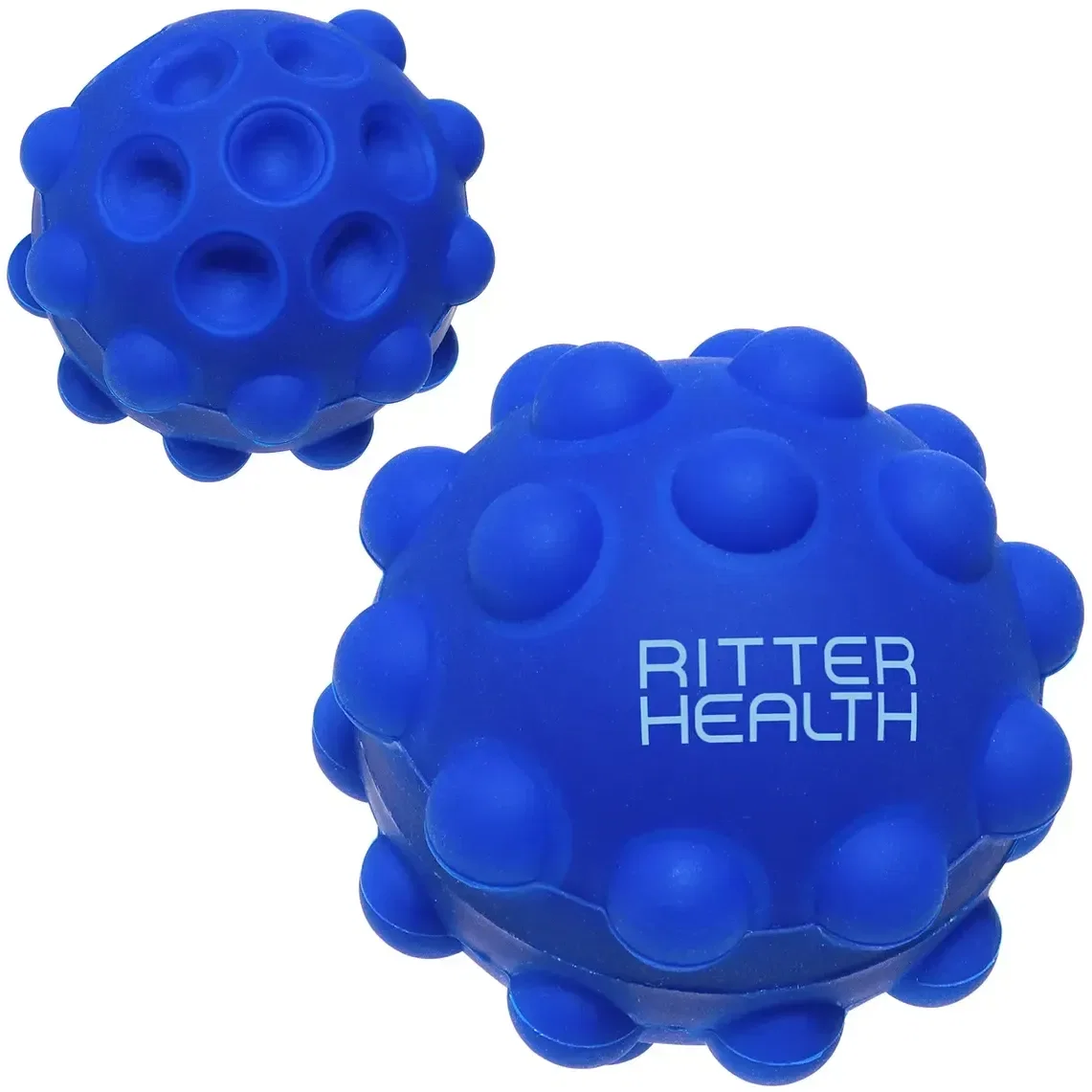 Push Pop custom bounce ball shown in a second color for logo branding