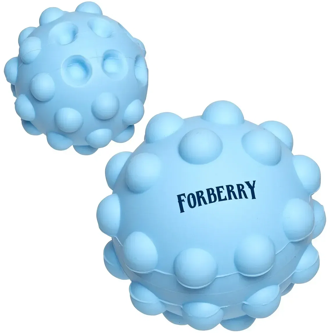 Branded Push Pop silicone bounce ball side profile of the fidget play toy