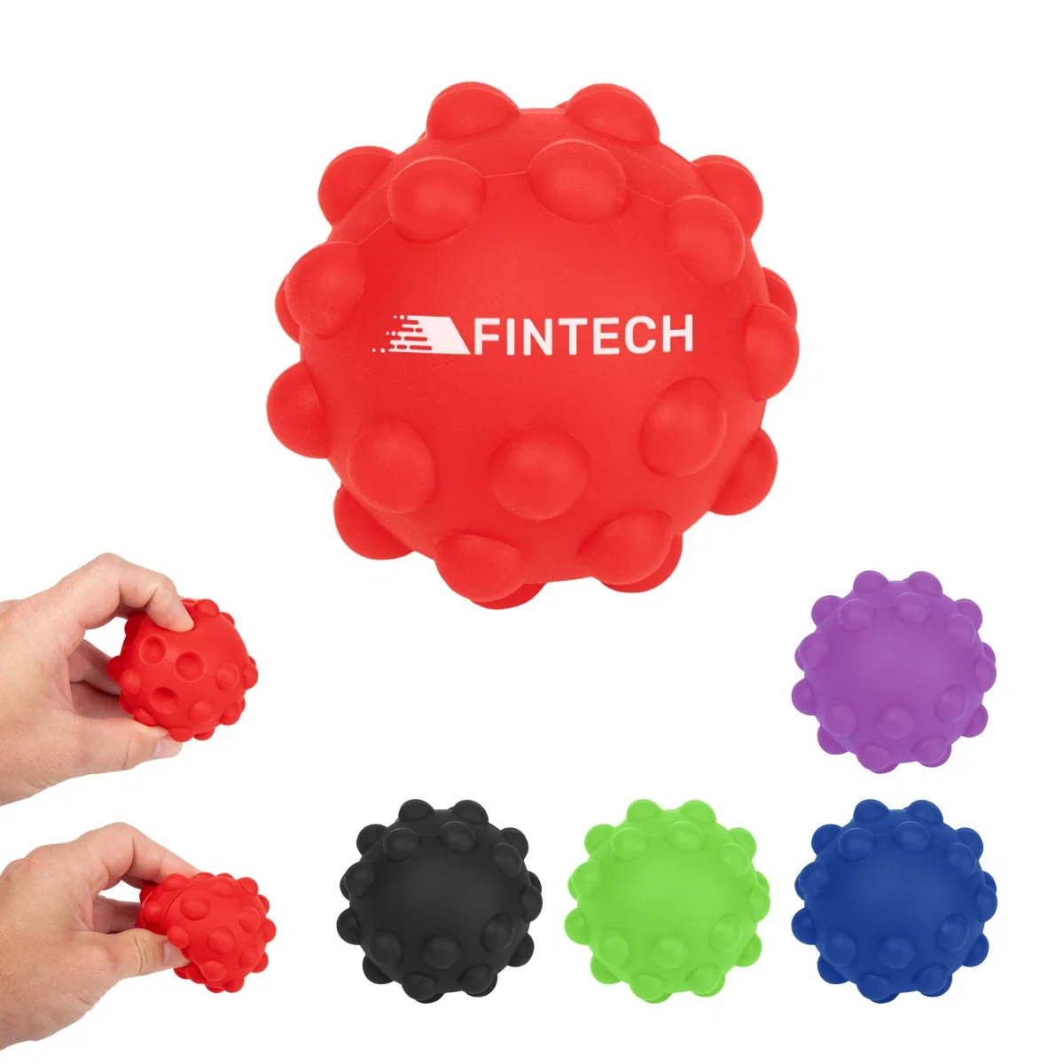 Spinning fidget toy with pop bubbles on both sides