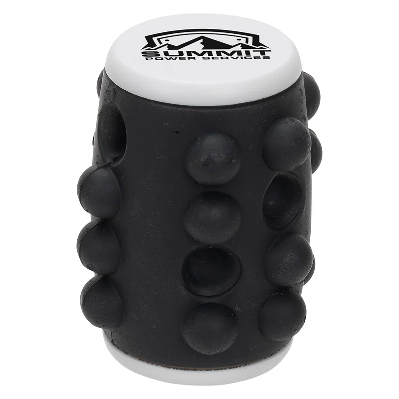 Custom branded Push Pop spinning top, push pop bubbles detail