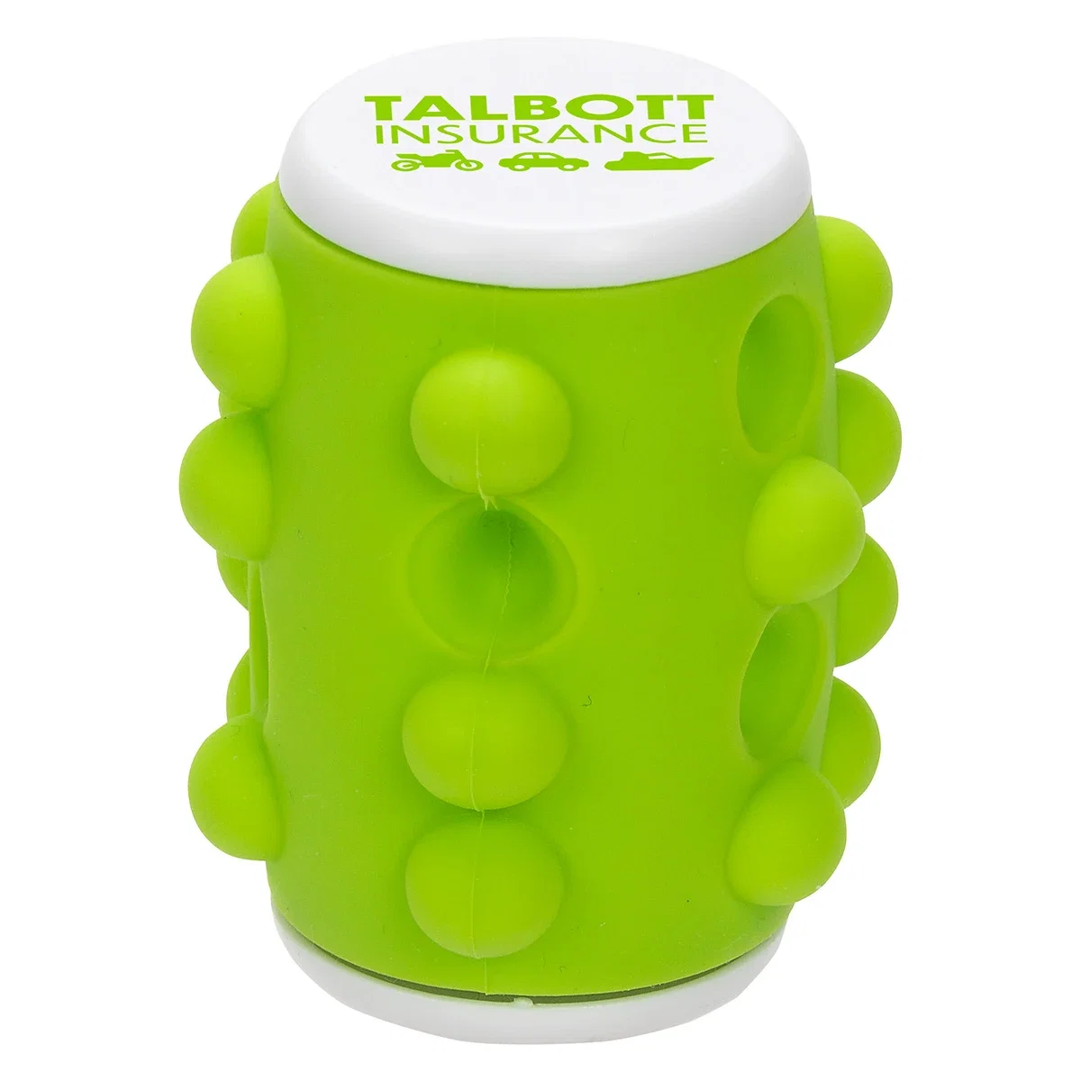 Push Pop promotional fidget top, top-down view