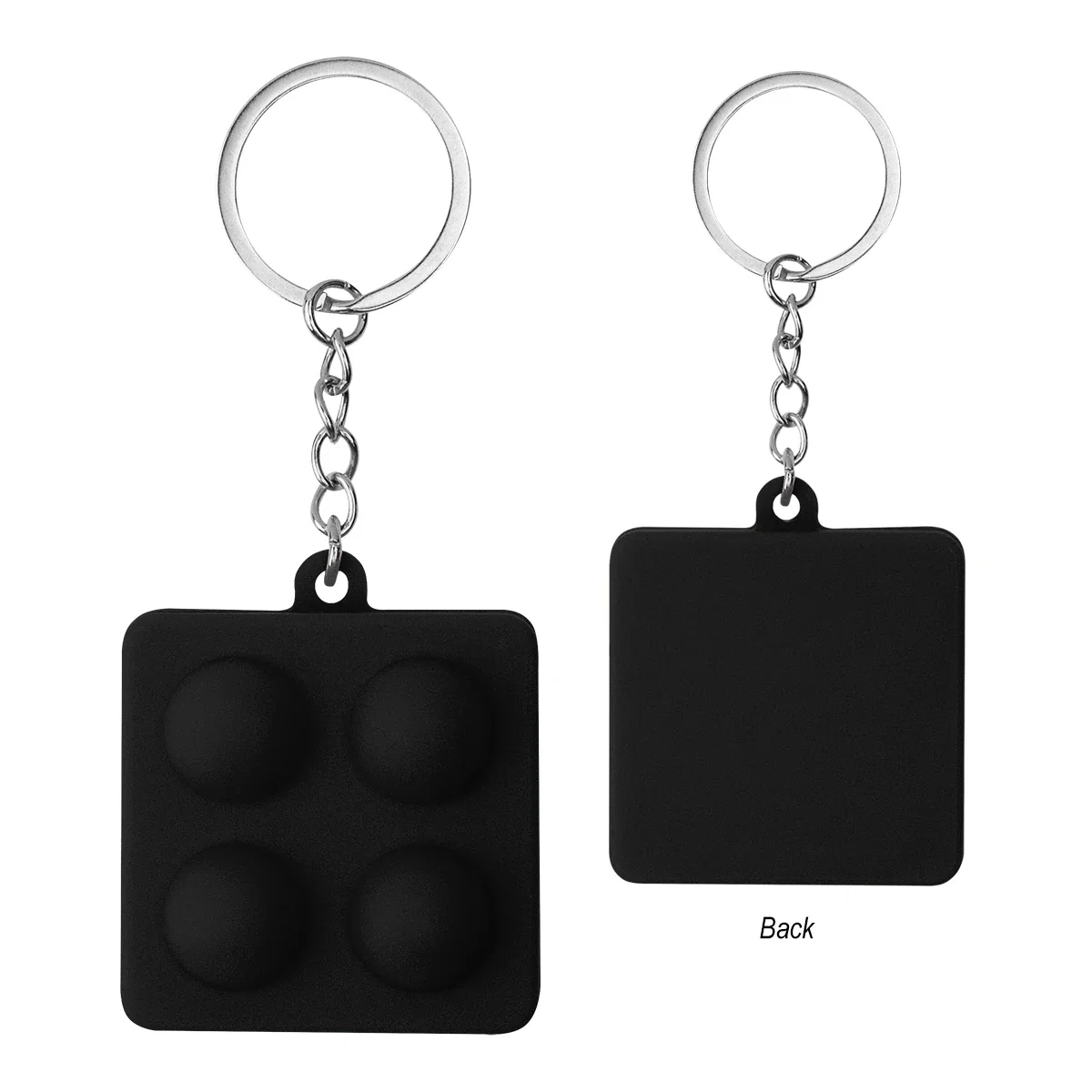 Edge-on look at the push pop keychain from one side