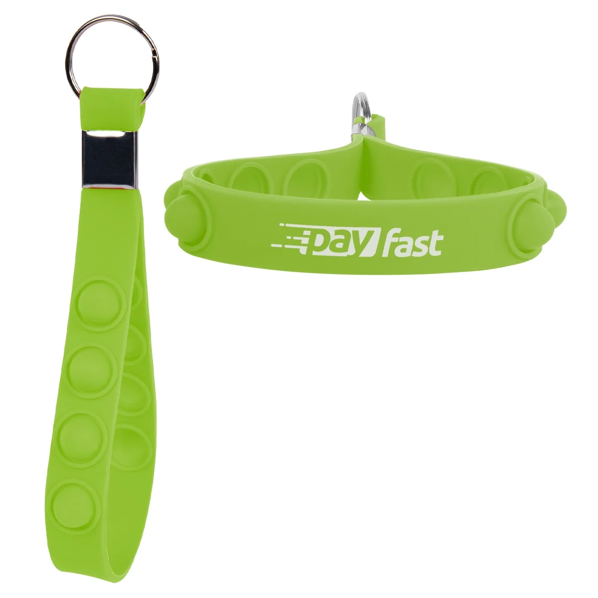 Attached to a bag zipper by its ring