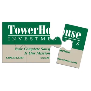 Three Piece Puzzle Business Card Magnet