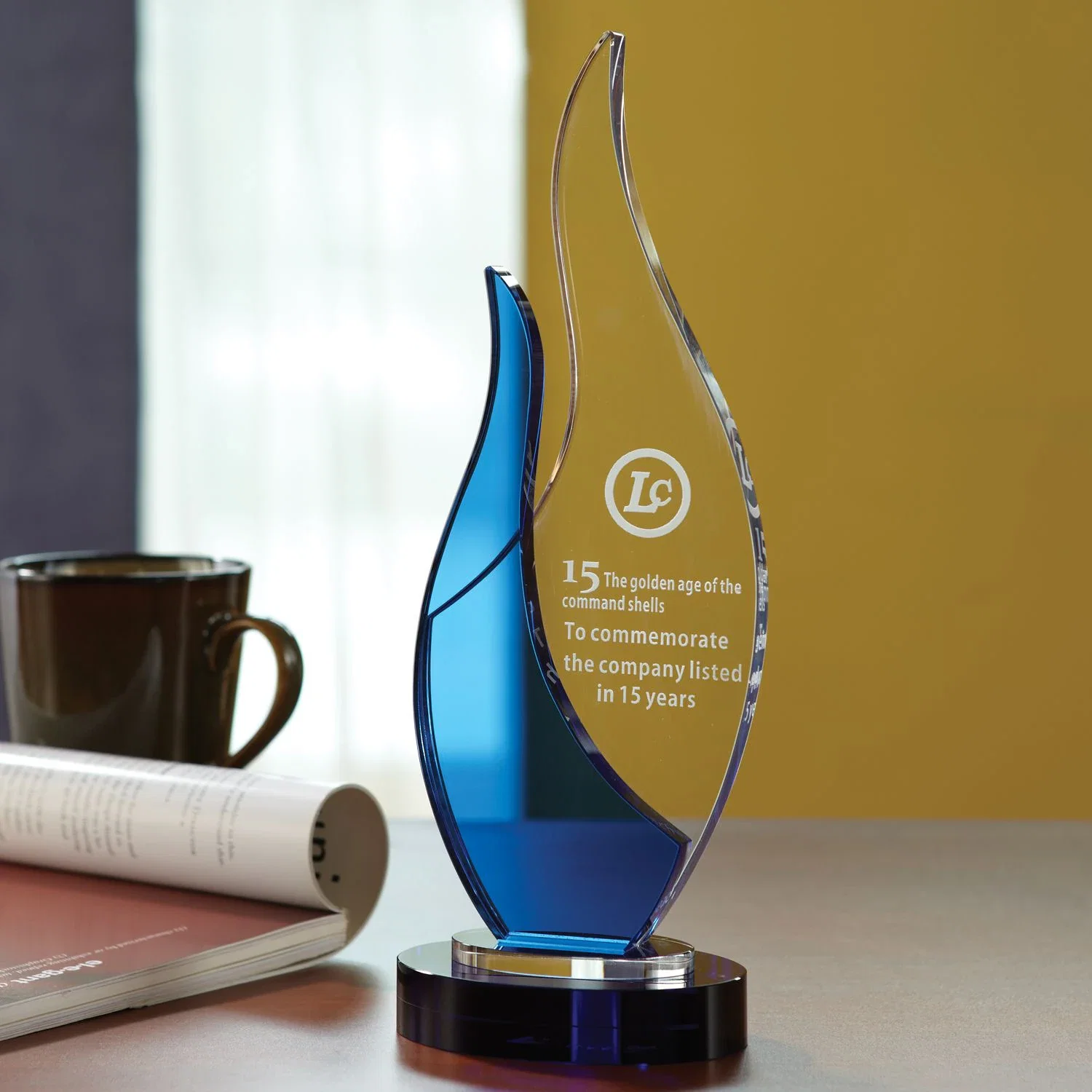 Promotional Pyre Award — Clear / Blue — view 2